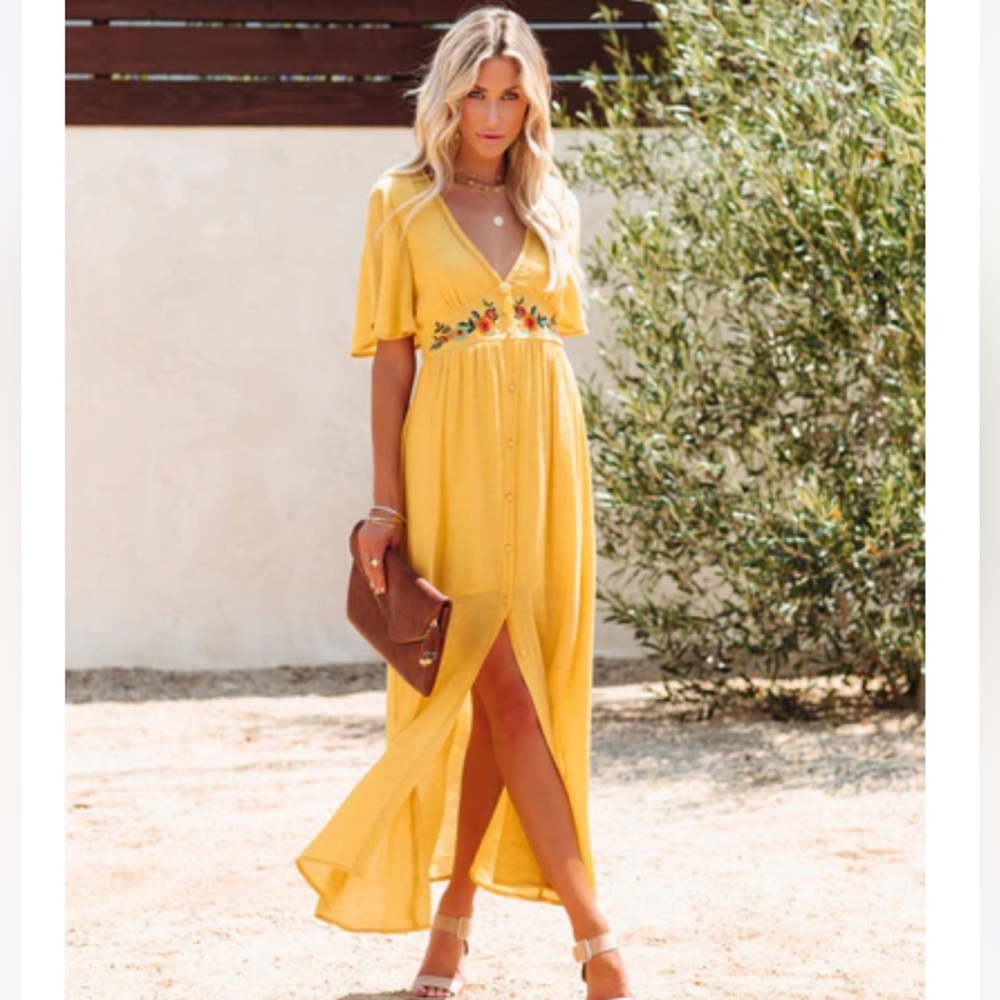 VICI Small - Yellow Maxi Dress NEW WO TAGS